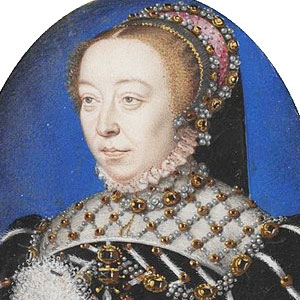 CATHERINE DE MEDICIS, Queen of France from 1547 to 1559 by marriage to King Henry II and the mother of French kings Francis II, Charles IX, and Henry III. The years during which her sons reigned have been called "the age of Catherine de' Medici" since she had extensive, if at times varying, influence in the political life of France