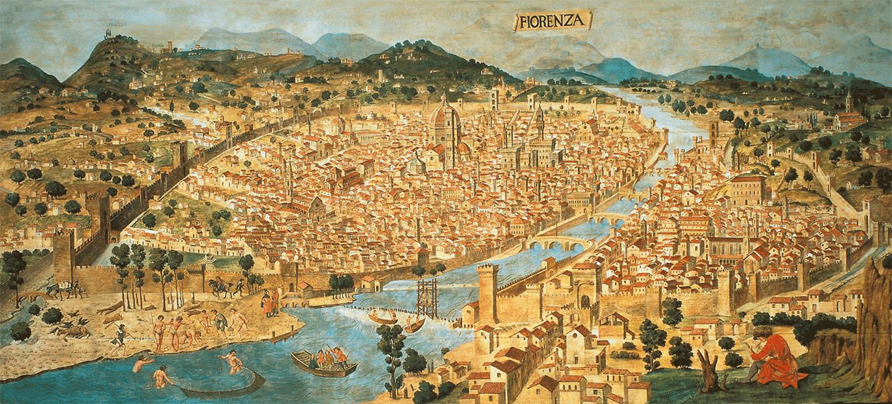 Mapa de florencia en el siglo XIV